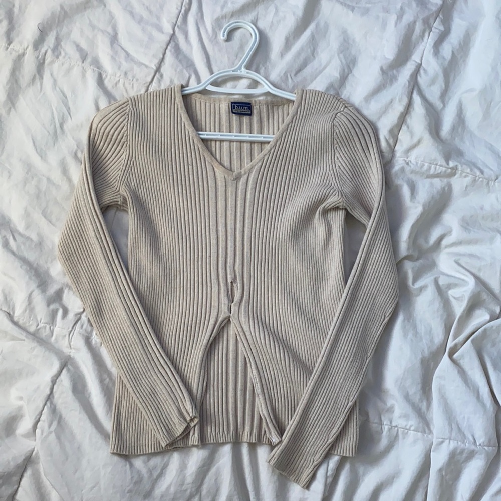 V Neck Cropped Sweater